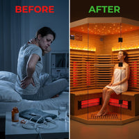 3-4 Person Corner Infrared Sauna- Luxury Home Sauna Spa Room with Himalayan Salt Therapy, Canadian Hemlock&Panoramic Tempered Glass,220V — Before & After