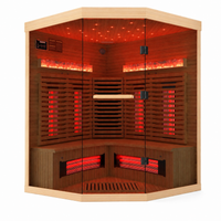 Infrared Sauna Built for Home Wellness, Canadian Hemlock, 3-4 Person Capacity, Himalayan Salt Therapy