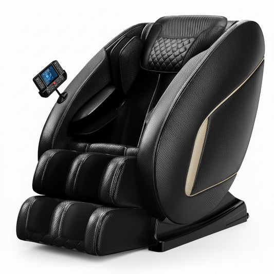 Massage Chair Neck Massager with Zero Gravity Heating Bluetooth Functions (Black)