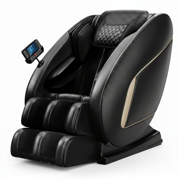 Massage Chair Neck Massager with Zero Gravity Heating Bluetooth Functions (Black)