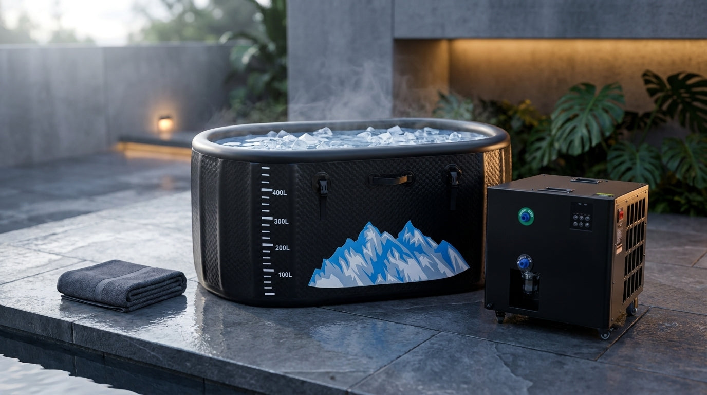 Cold Plunge Tub, 248 Gallon, 1 Horsepower, Heavy-Duty Ice Bath Tub for Athletes with Hot & Cold, Portable Inflatable Plunge Chiller with Water Treatment Kit, Immersion Therapy, Wifi (Black, 1 Set) — Lifestyle