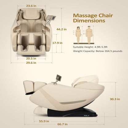 Massage Chair Full Body, Zero Gravity, Airbag Shiatsu, Sl-Track, Beige | Zero Gravity Massage Chair with 13 Modes, Body Scan, Foot Massage with Extendable Calf Rest, Heating, Yoga , AI Control