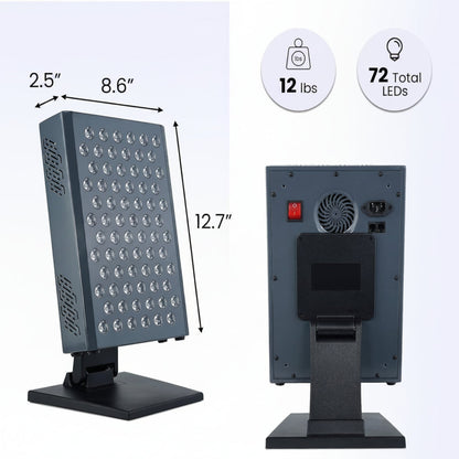Red Light Therapy Panel Device – 630Nm 660Nm 810Nm 850Nm Red & near Infrared Light Therapy, LED Light Therapy Lamp, 72 Quad Chip Leds, Adjustable Brightness, Pulse Mode – ULTRA360